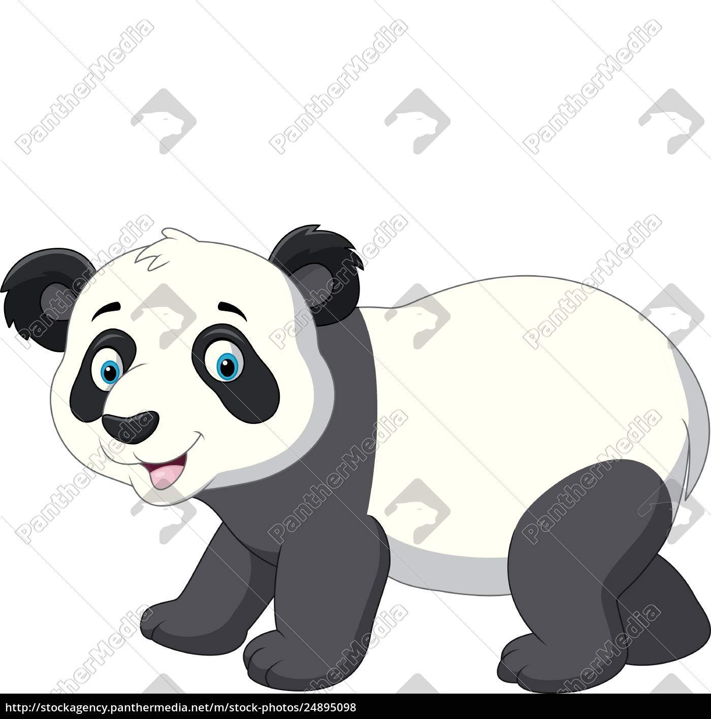 Cute Baby Panda Cartoon Royalty Free Image Panthermedia Stock Agency