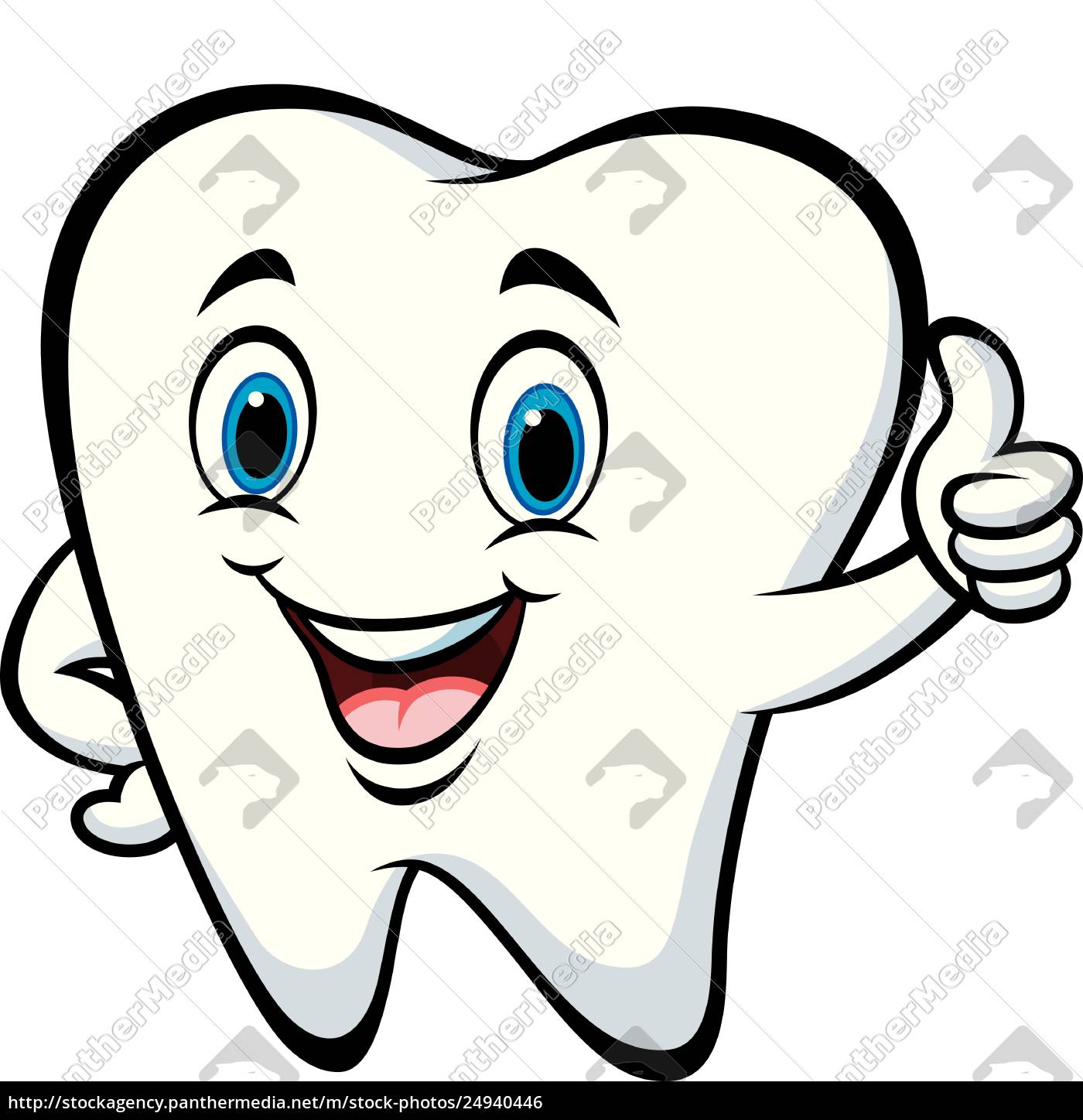 Cartoon Tooth Giving Thumb Up Royalty Free Image Panthermedia Stock Agency