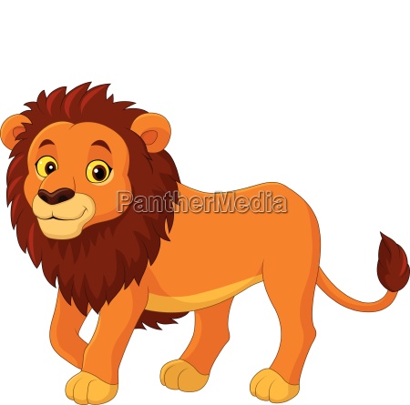 Cartoon funny Lion walking - Stock image #25053370 | PantherMedia Stock  Agency