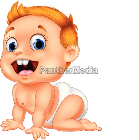 Cartoon baby boy crawling - Stock image #25054366 | PantherMedia Stock  Agency