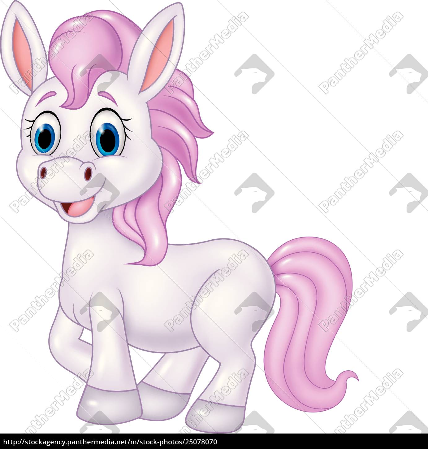 Cartoon Baby Pony Horse Posing Isolated On White Stock Image Panthermedia Stock Agency