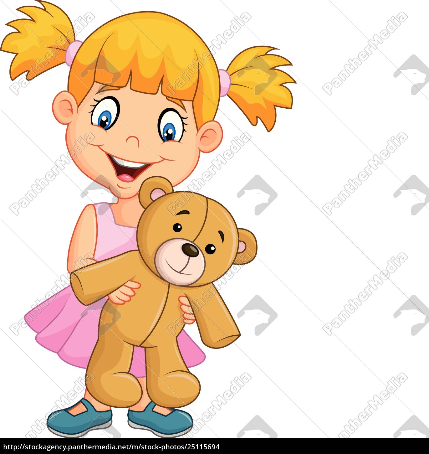 little girl holding a teddy bear