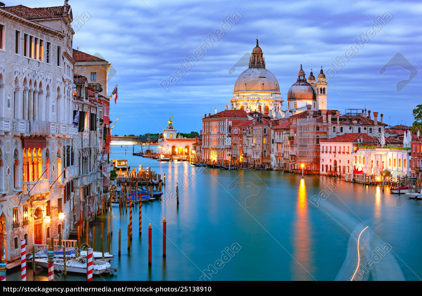 Grand Canal At Night In Venice Italy Stock Image Panthermedia Stock Agency