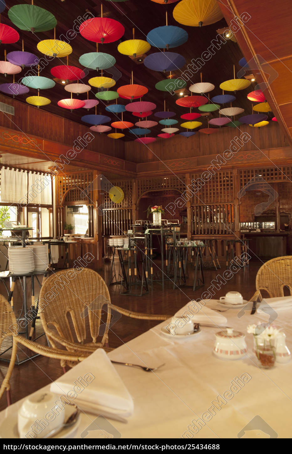 Rights Managed Image 25434688 Umbrellas Hanging From The Ceiling At The Restaurant In