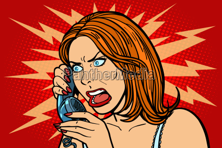 angry Woman talking on the phone. Emotions. - Royalty free image #25721619  | PantherMedia Stock Agency