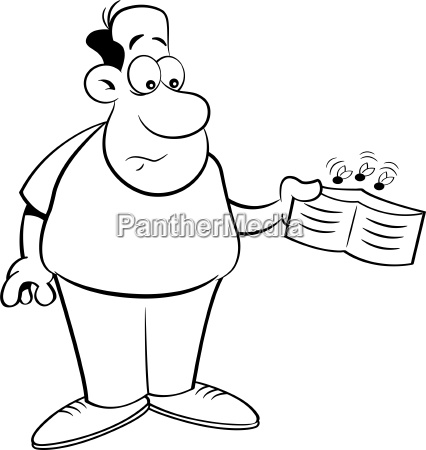 Cartoon illustration of a man holding an empty wallet. - Royalty free photo  #25721588 | PantherMedia Stock Agency