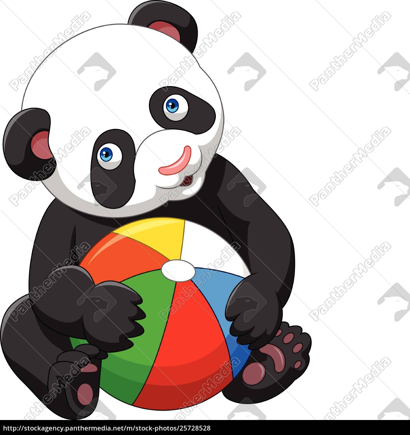 Cartoon Baby Panda Playing With Colorful Ball Royalty Free Photo Panthermedia Stock Agency