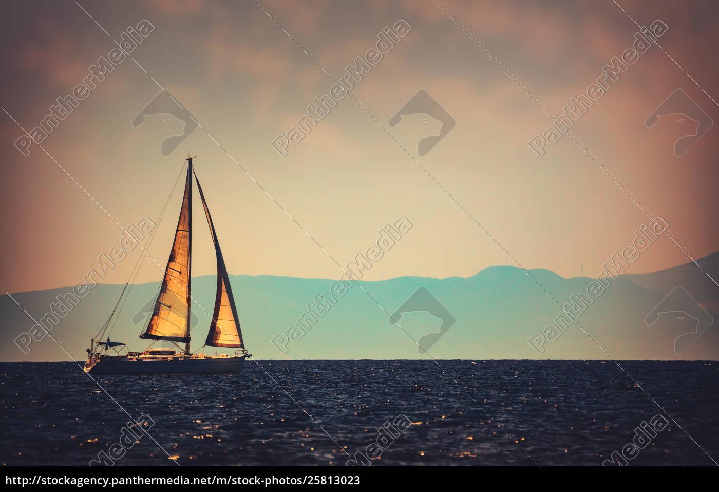 Beautiful Sailboat In The Distance Royalty Free Image Panthermedia Stock Agency