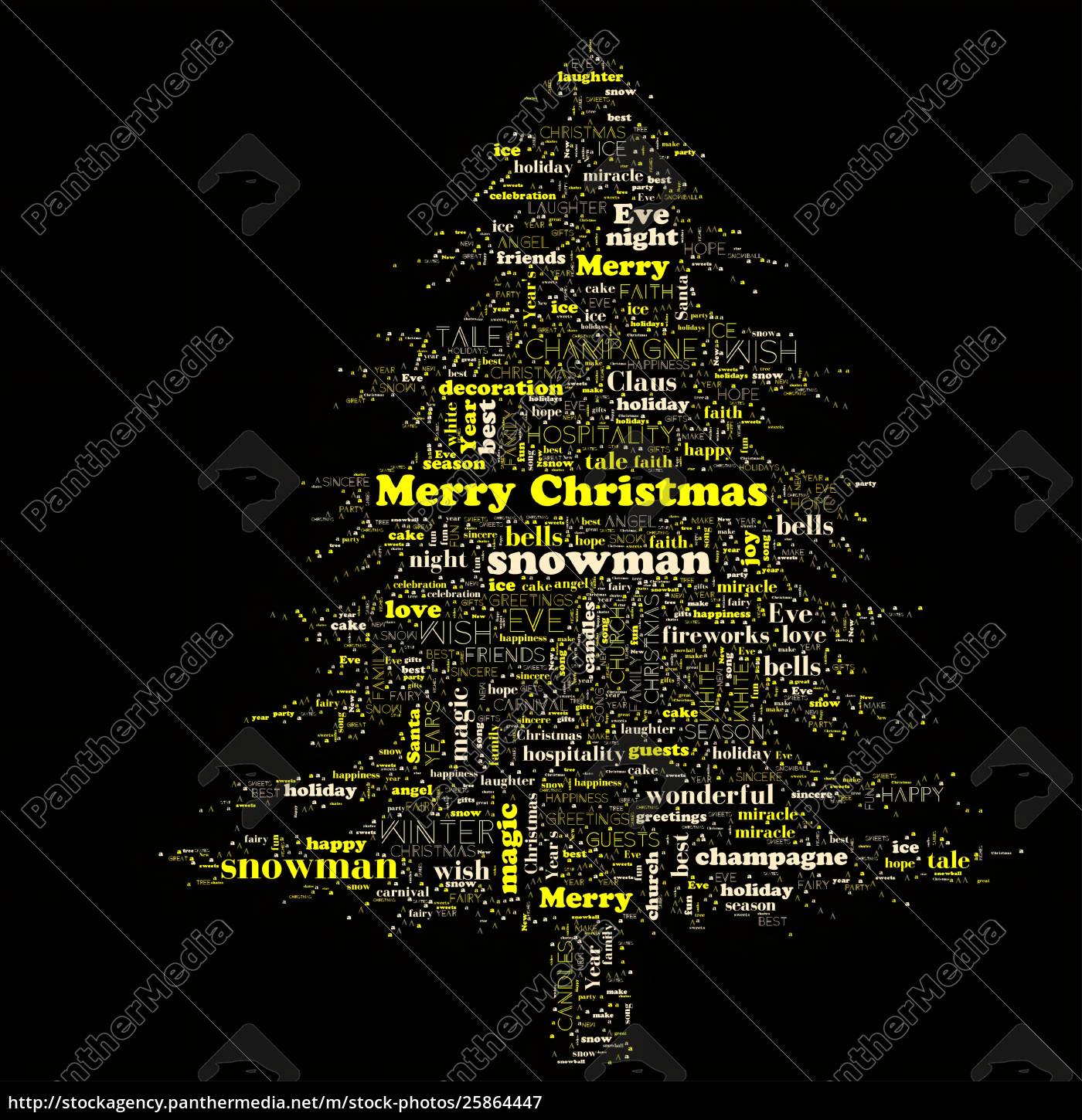 Merry Christmas Word Cloud In Tree Shape Stock Photo Panthermedia Stock Agency