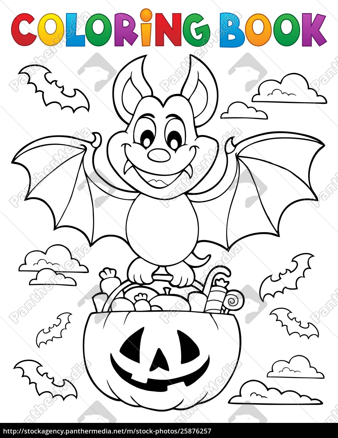 Download Coloring Book Halloween Bat Theme 1 Royalty Free Image 25876257 Panthermedia Stock Agency