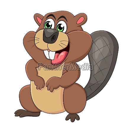 Cartoon beaver animal isolated on white background - Royalty free photo  #25922356 | PantherMedia Stock Agency
