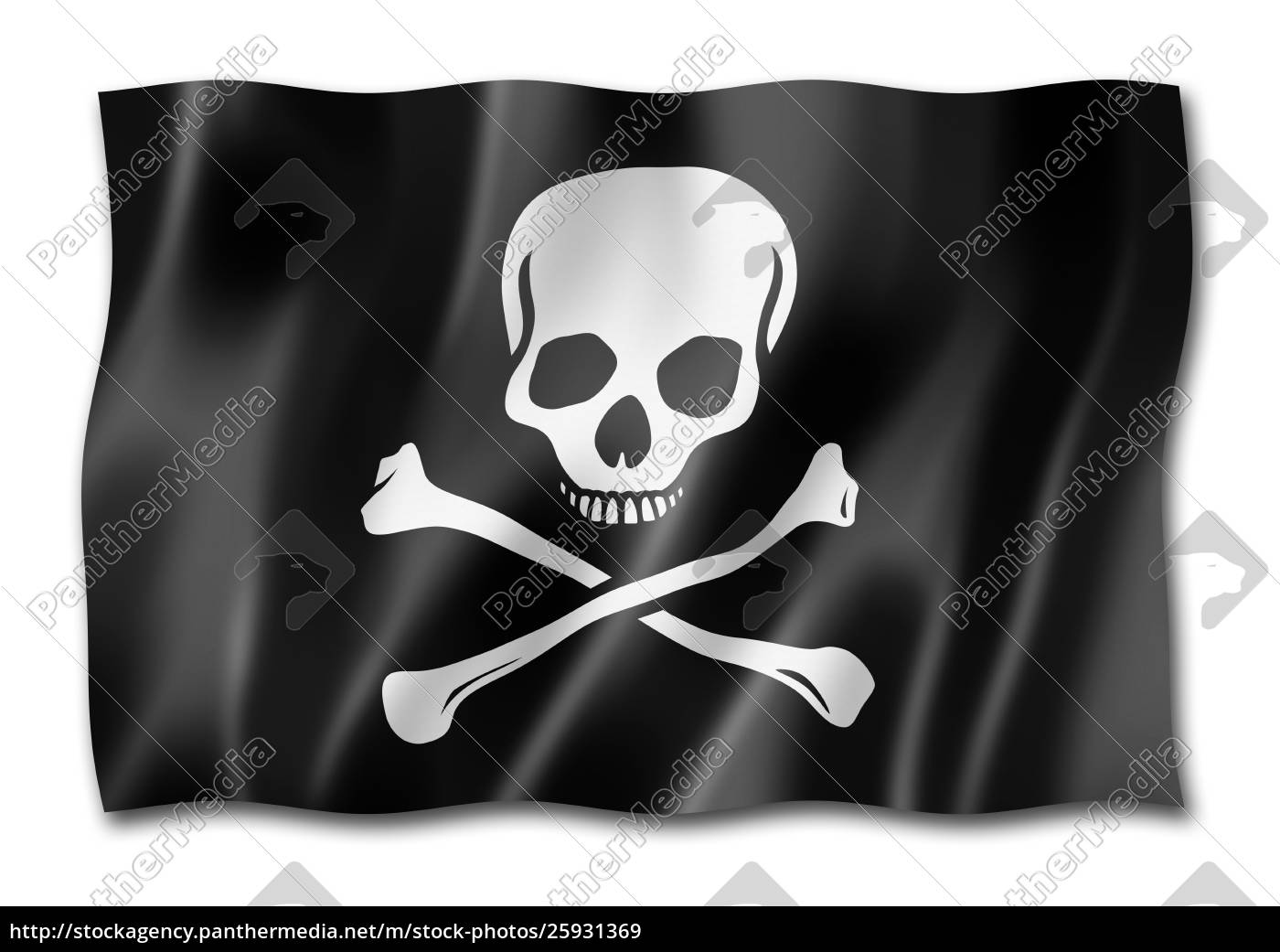 Pirate Flag Jolly Roger Isolated On White Stock Photo Panthermedia Stock Agency