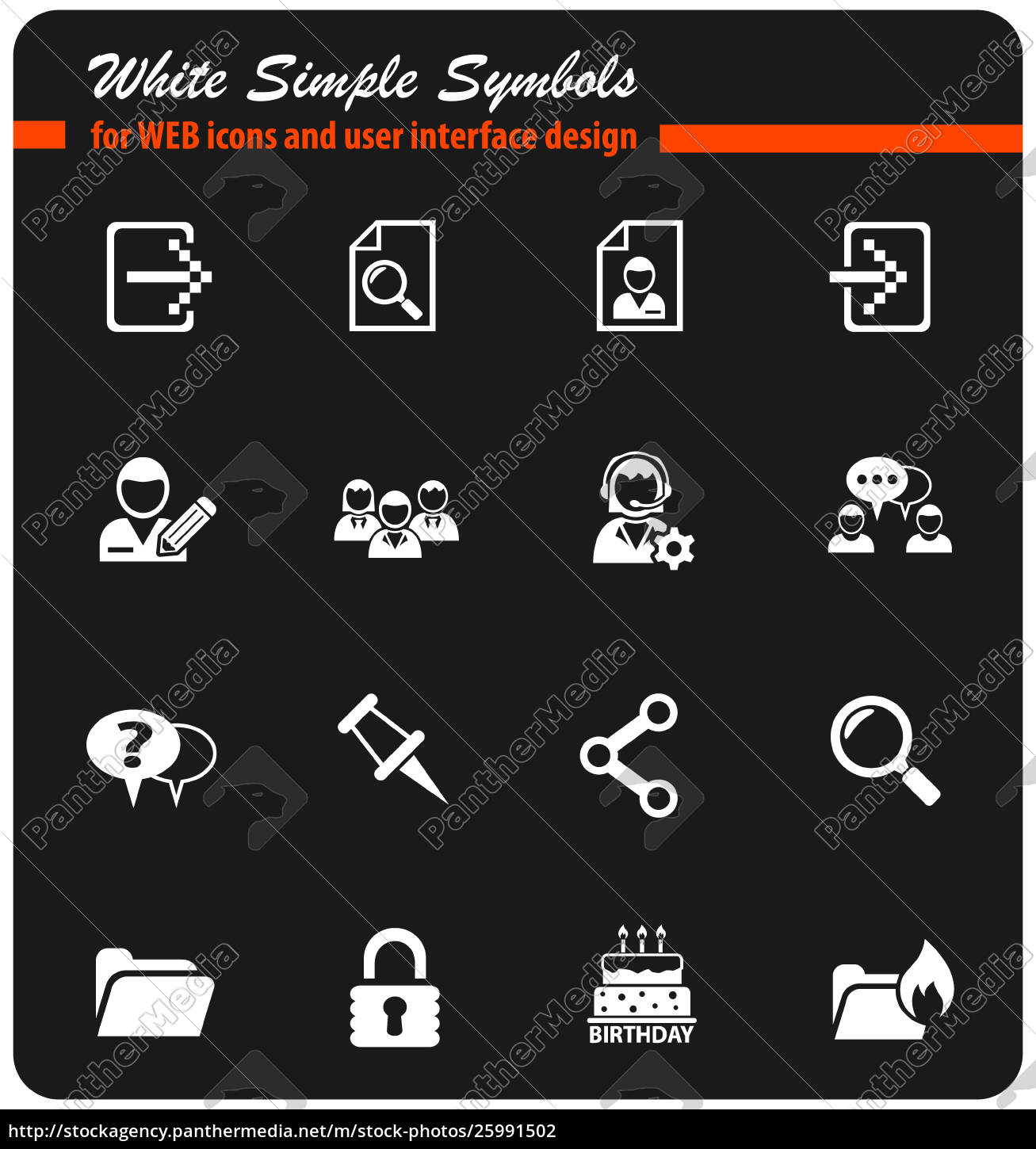 Forum Interface White Icon Set Royalty Free Image 25991502 Panthermedia Stock Agency