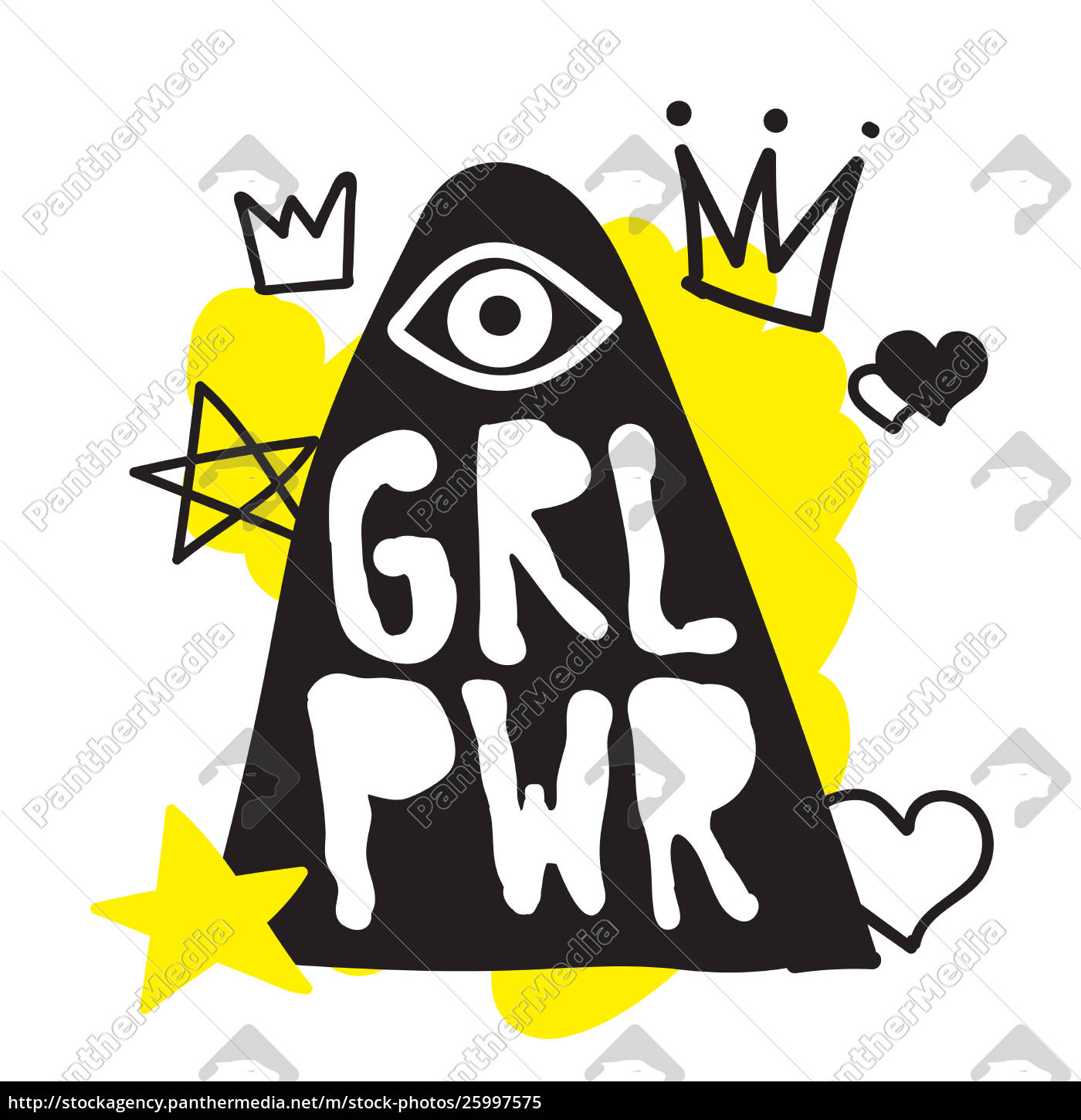 Grl Pwr Short Quote Girl Power Cute Hand Drawing Stock Photo Panthermedia Stock Agency