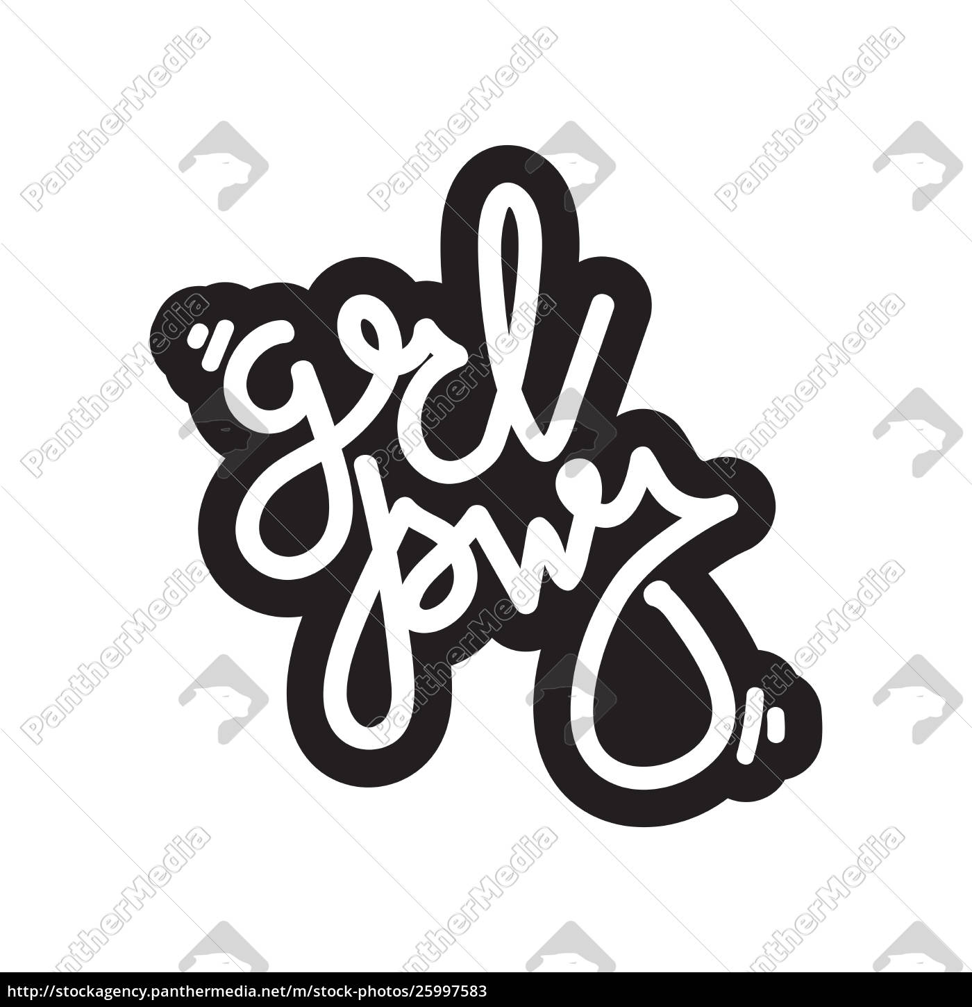 Grl Pwr Short Quote Girl Power Cute Hand Drawing Royalty Free Image Panthermedia Stock Agency