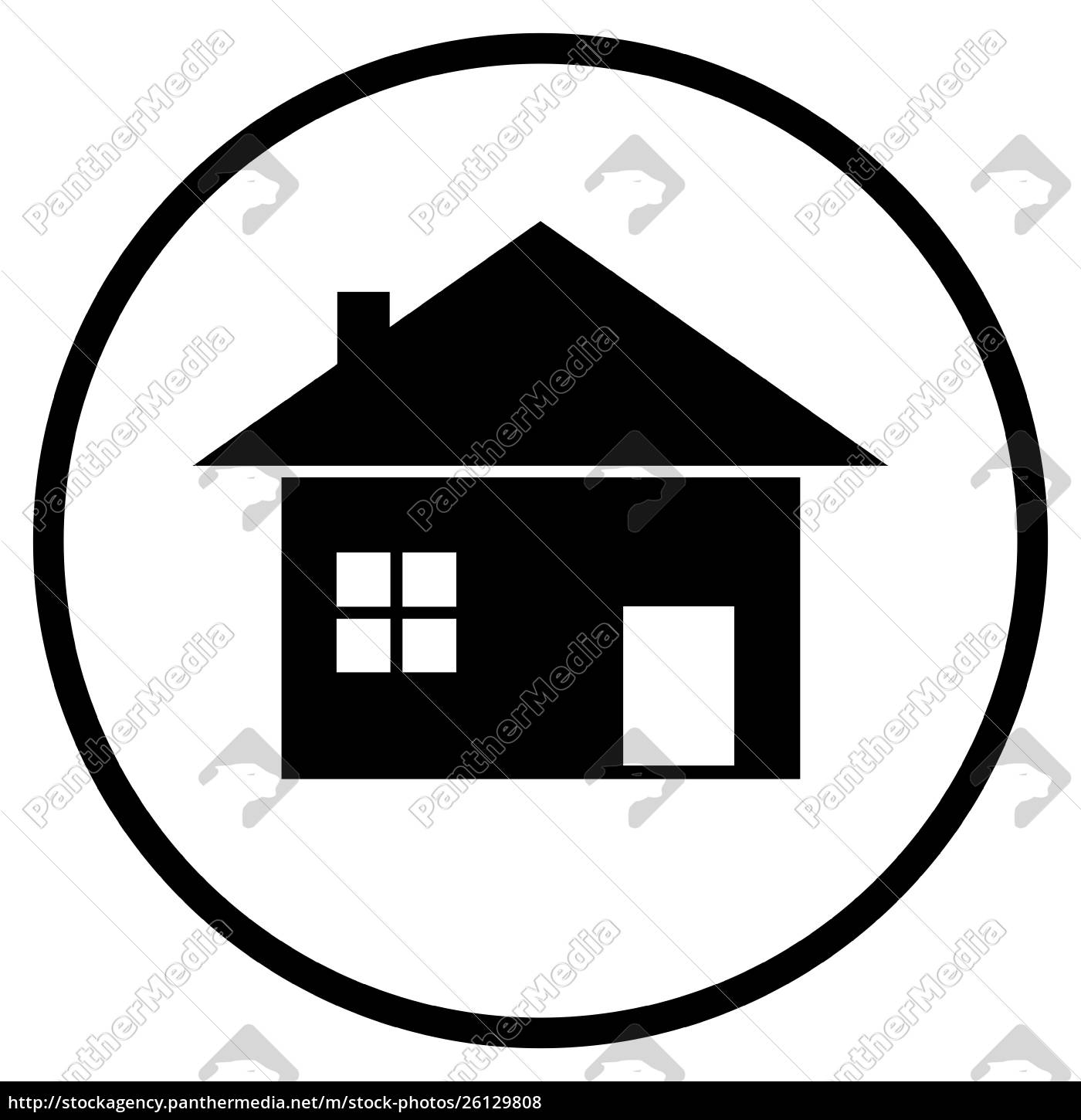 House Icon In Black Circle Royalty Free Photo 26129808 Panthermedia Stock Agency