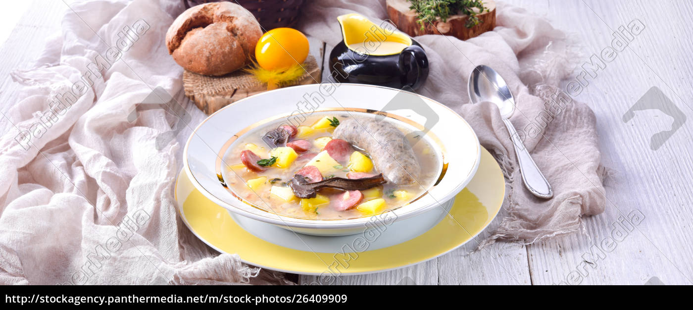 A Polish Easter Soup With Homemade White Sausage And Royalty Free Image 26409909 Panthermedia Stock Agency