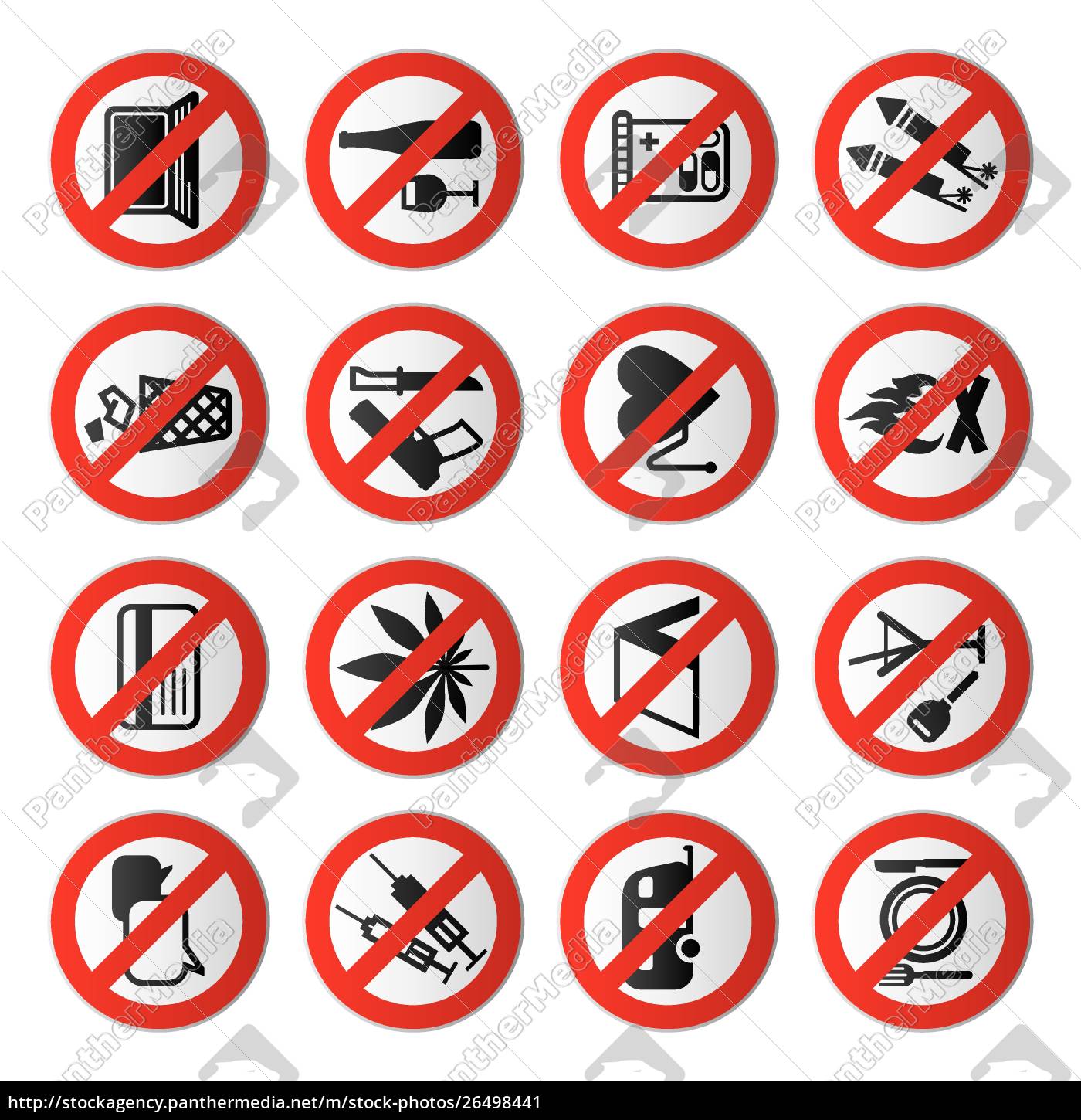 Prohibited symbols - Stock Photo #26498441 | PantherMedia Stock Agency