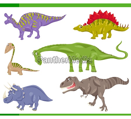 dinosaurs species set cartoon illustration - Stock Photo #26947051 |  PantherMedia Stock Agency
