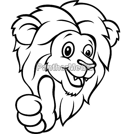 Funny cartoon lion giving thumb up - Royalty free photo #27654684 |  PantherMedia Stock Agency