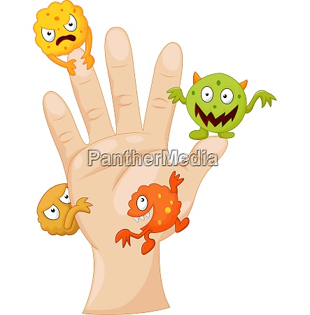 Dirty palm with cartoon germs - Royalty free image #27659571 | PantherMedia  Stock Agency