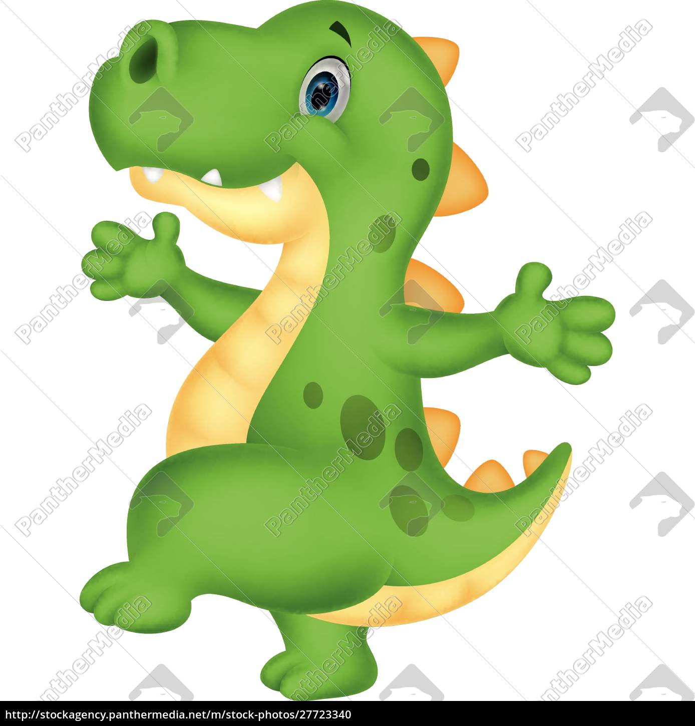 Cute Green Dinosaur Cartoon Stock Vector - Illustration of hunter