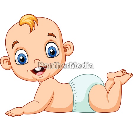 Cartoon happy baby learn to crawl - Royalty free image #27974298 |  PantherMedia Stock Agency