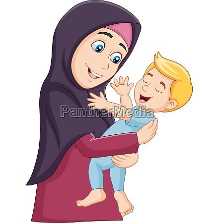 Muslim mother hugging her son - Royalty free photo #27974756 | PantherMedia  Stock Agency