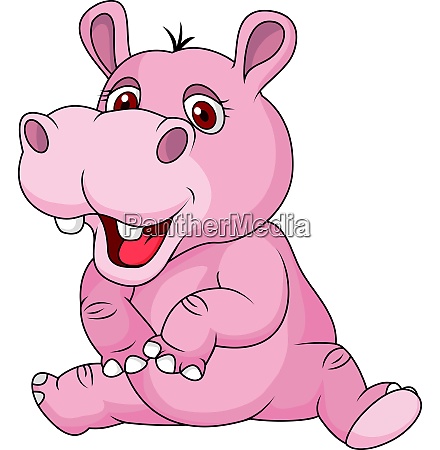 Cute hippo cartoon - Royalty free image #28007811 | PantherMedia Stock  Agency