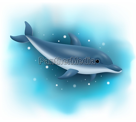 Cartoon dolphin swimming in the ocean - Stock Photo #28115761 |  PantherMedia Stock Agency