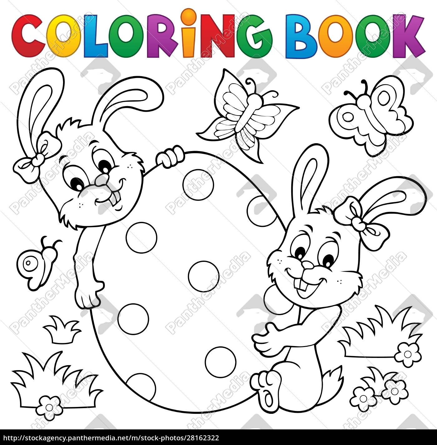 Download Coloring Book Easter Egg And Rabbits Stock Image 28162322 Panthermedia Stock Agency