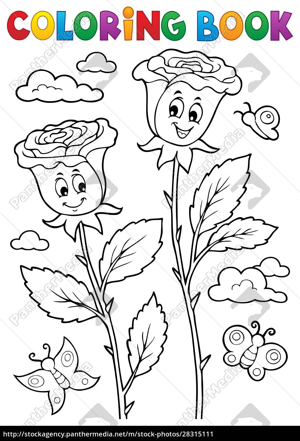 Download Coloring Book Rose Flower Image 2 Stock Photo 28315111 Panthermedia Stock Agency