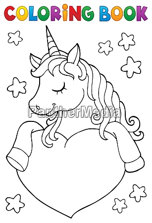 Download Coloring Book Unicorn And Heart 1 Stock Image 28494950 Panthermedia Stock Agency