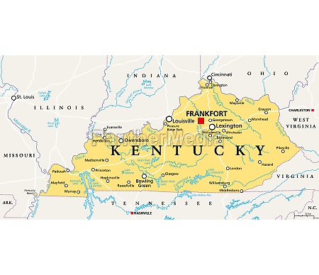 Kentucky KY political map Bluegrass State - Royalty free photo #29743136  PantherMedia Stock Agency