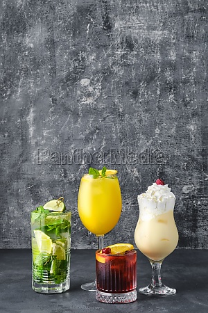 Set of cocktails on gray background - Stock image #31943746 ...