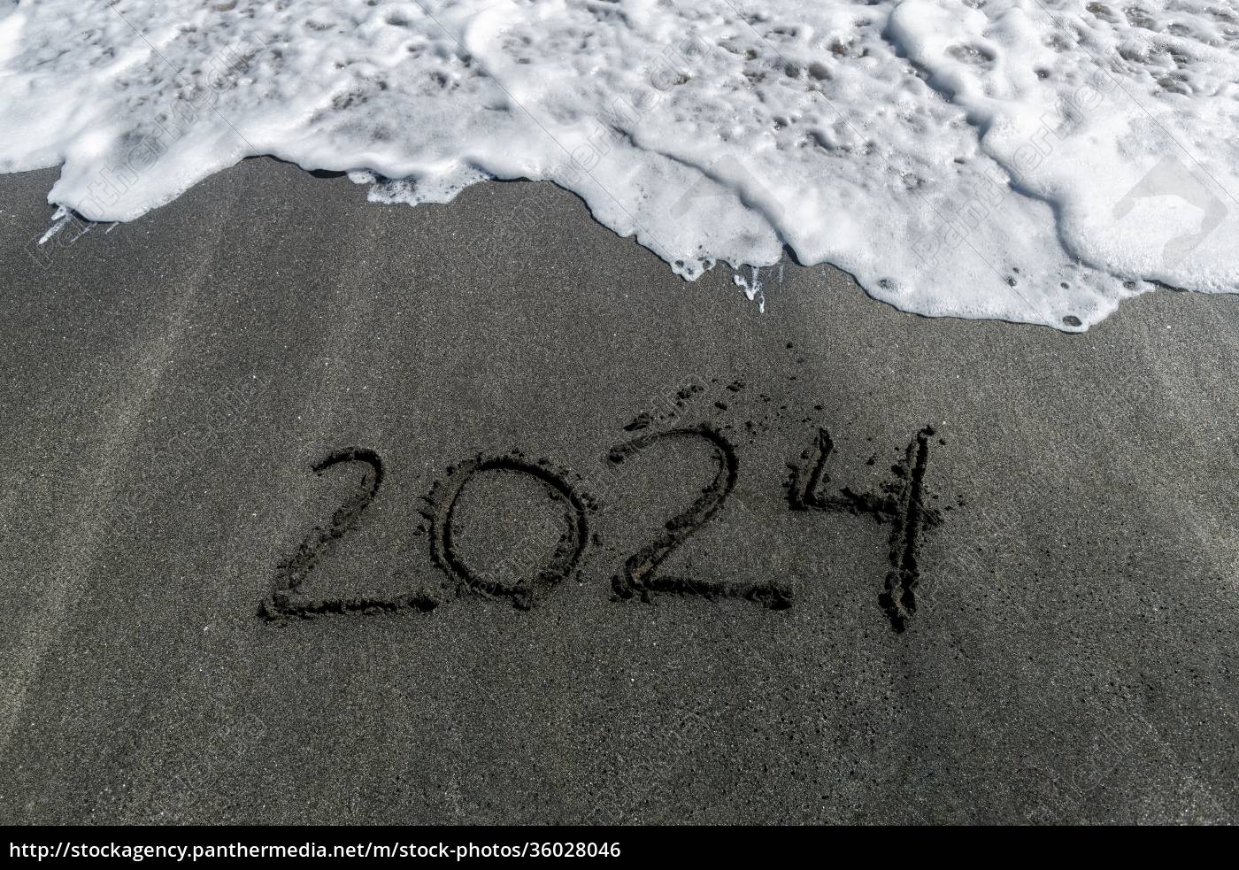 2024 Handwritten In Black Beach Sand Stock Image 36028046   ~2024 Handwritten In Black Beach Sand 36028046 High 